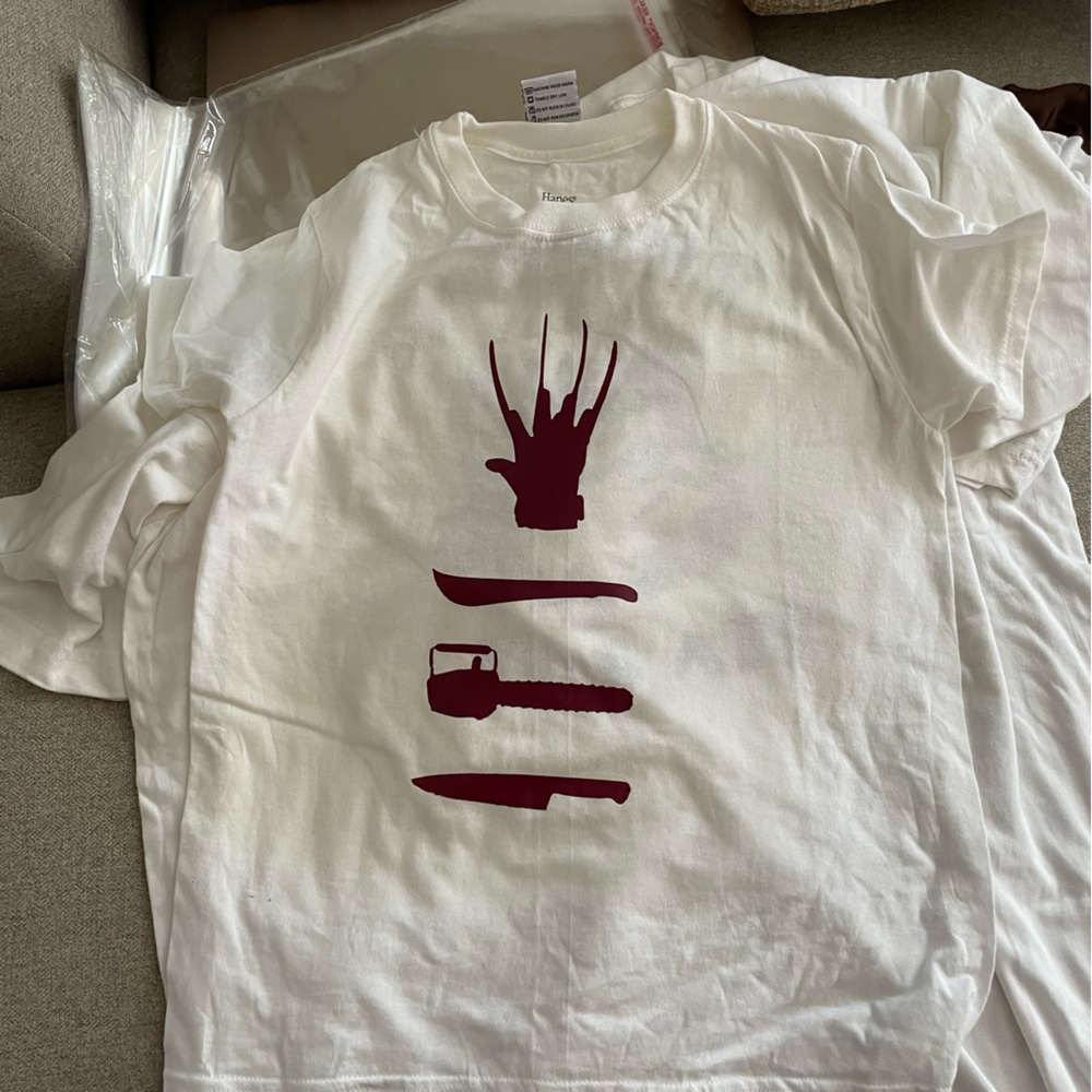 Custom tee. Freddy jason chainsaw Michael myers